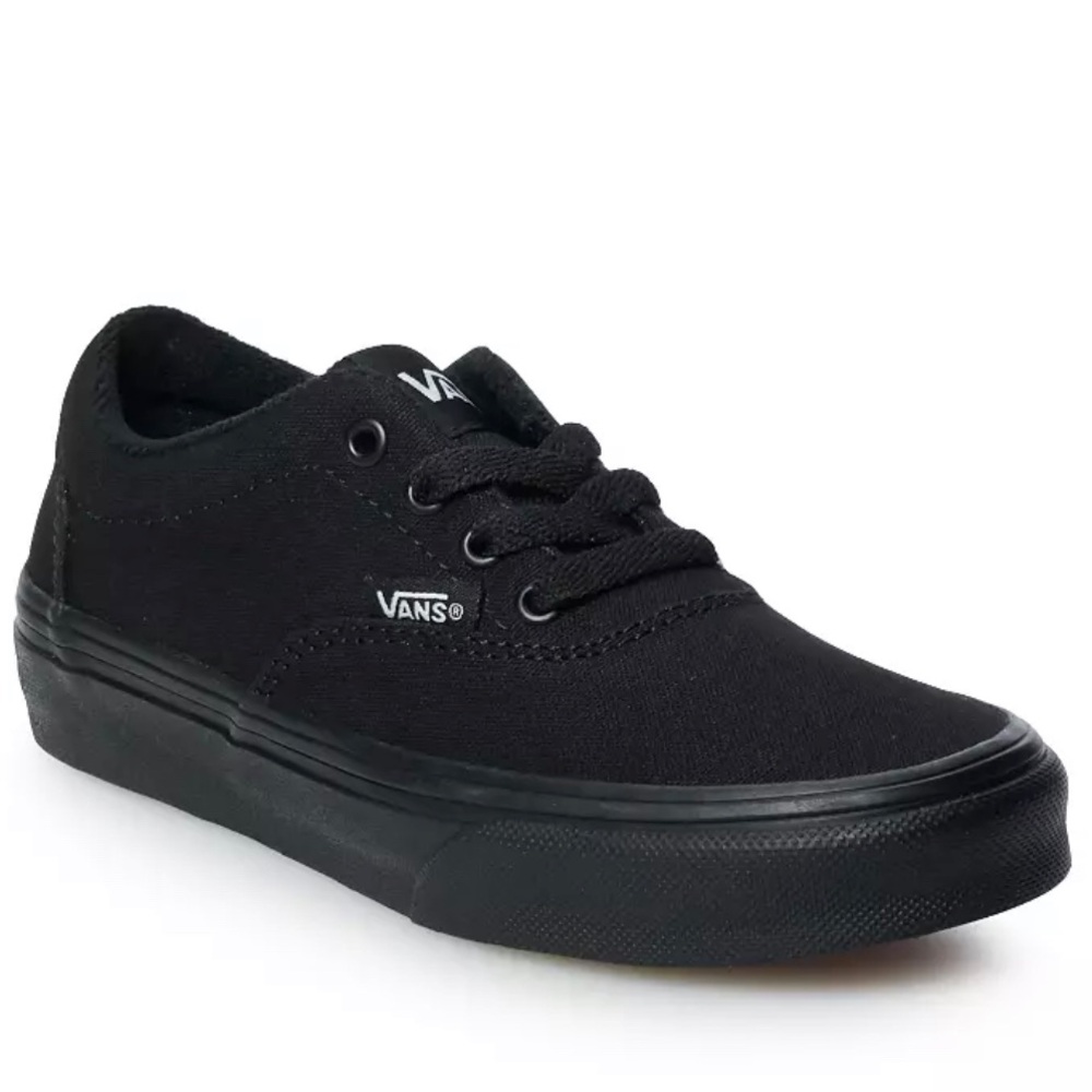 VANS - Black Canvas Lace-up Shoes - 8.5 (marked youth 7)